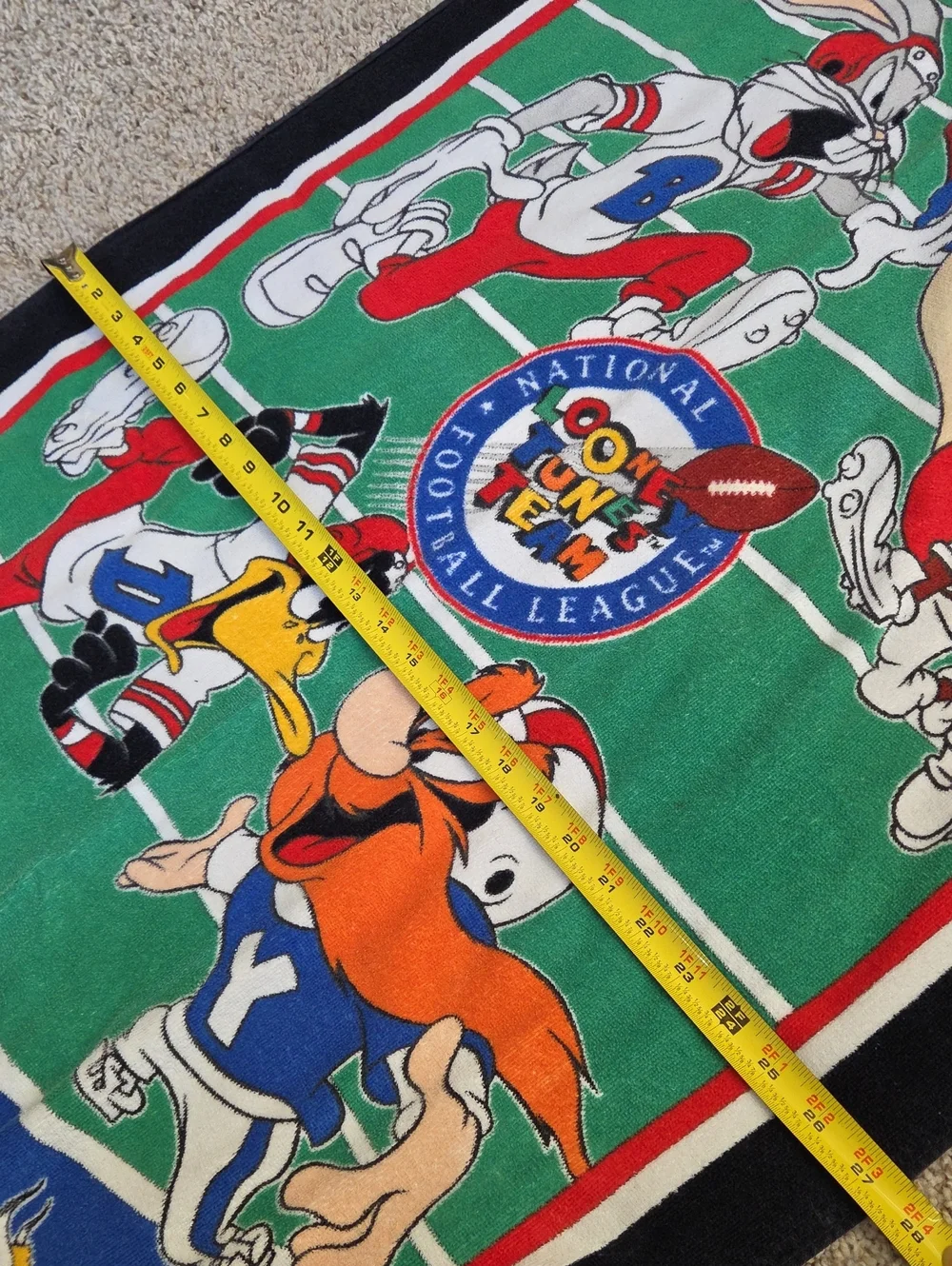 Vintage 1993 Warner Bros. Looney Tunes NFL Beach Towel